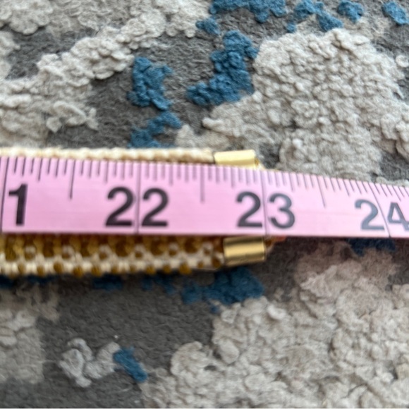 Vintage Gold and cream fish scales Textured elastic stretch Belt